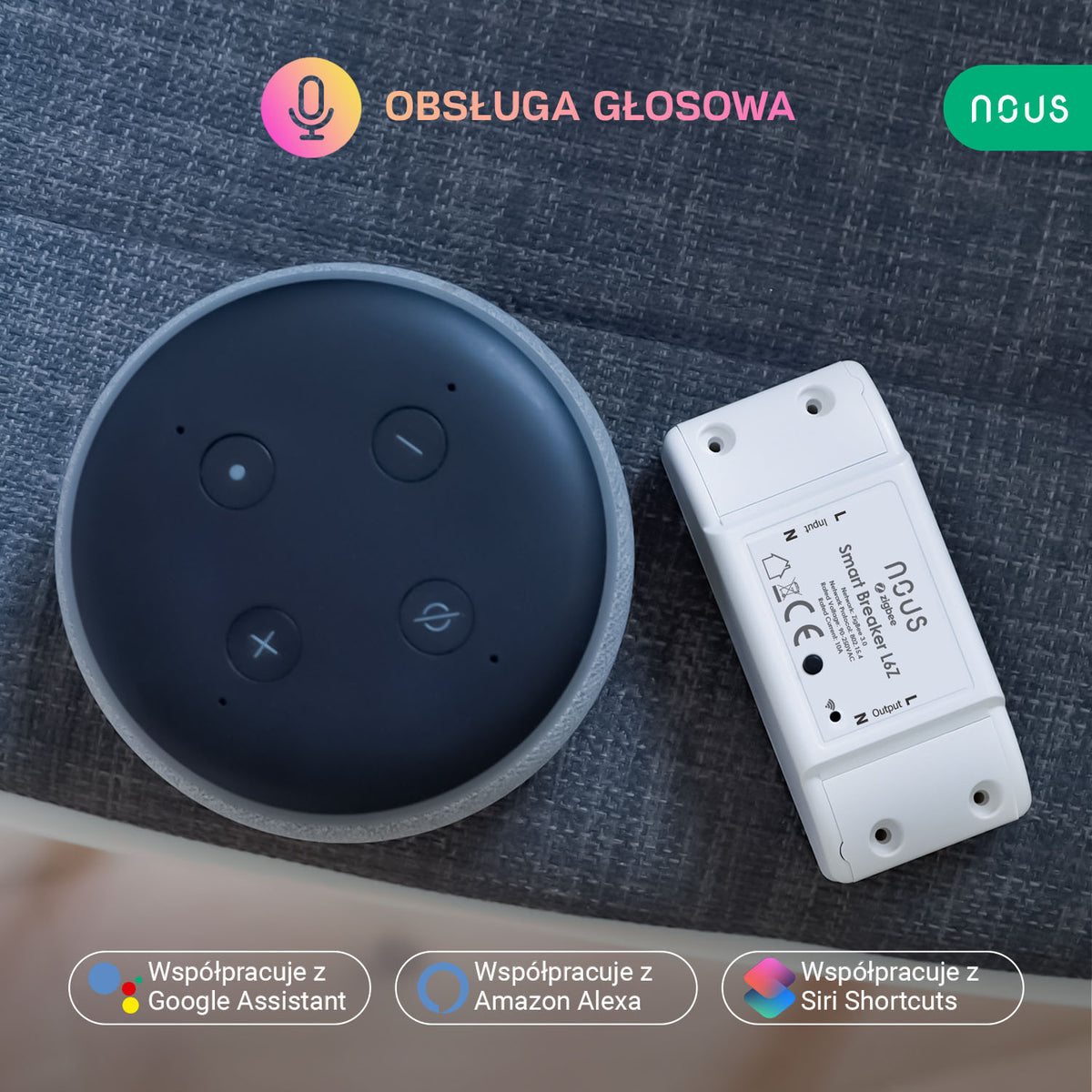 Inteligentny przekaźnik łącznikowy ZigBee NOUS L6Z TUYA (zestaw z 4)
