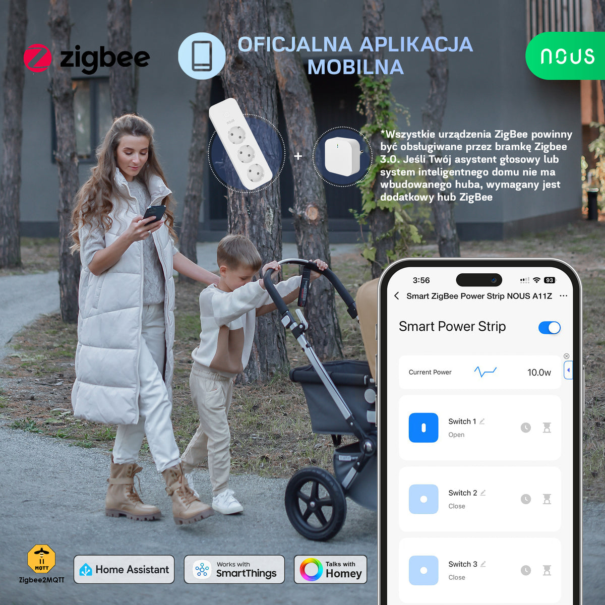 Inteligentna listwa zasilająca ZigBee NOUS A11Z