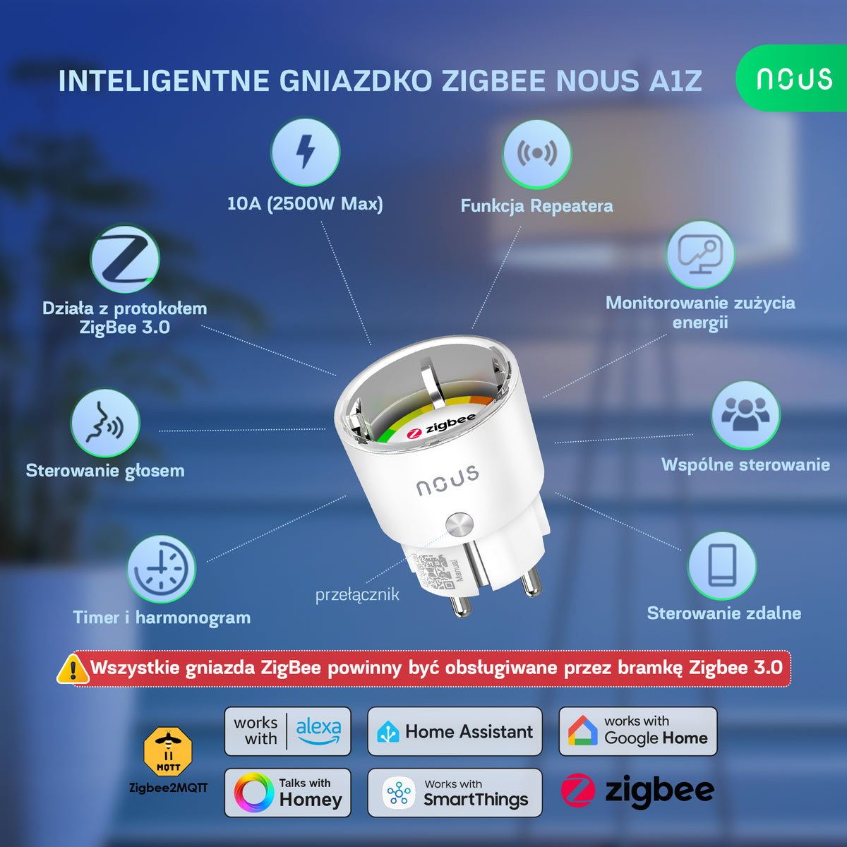 NOUS A1Z-USED Inteligentne gniazdko ZigBee (zestaw z 4) 8878548464170