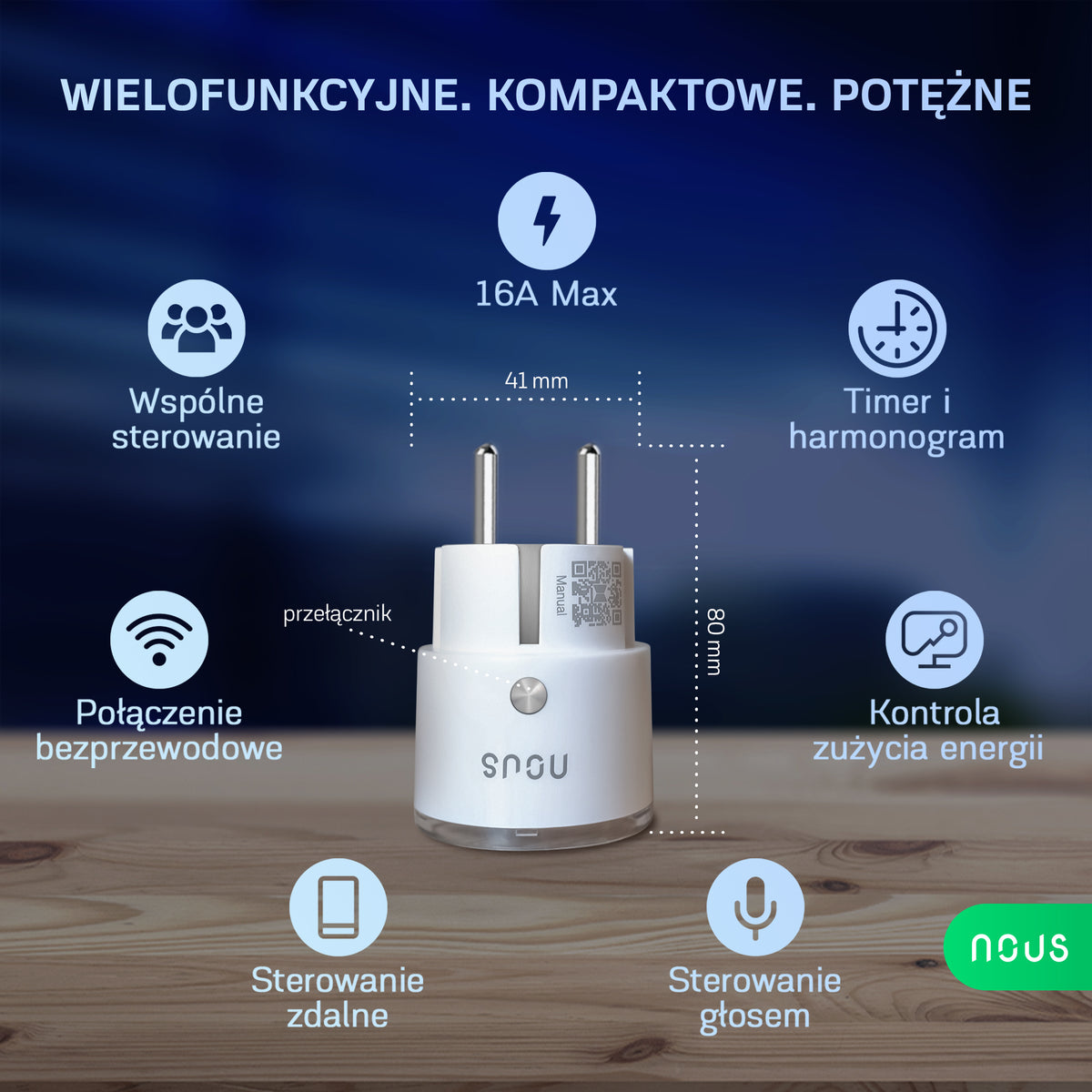 NOUS A1-USED Inteligentne gniazdko wifi smart (zestaw z 4) 8878548464125