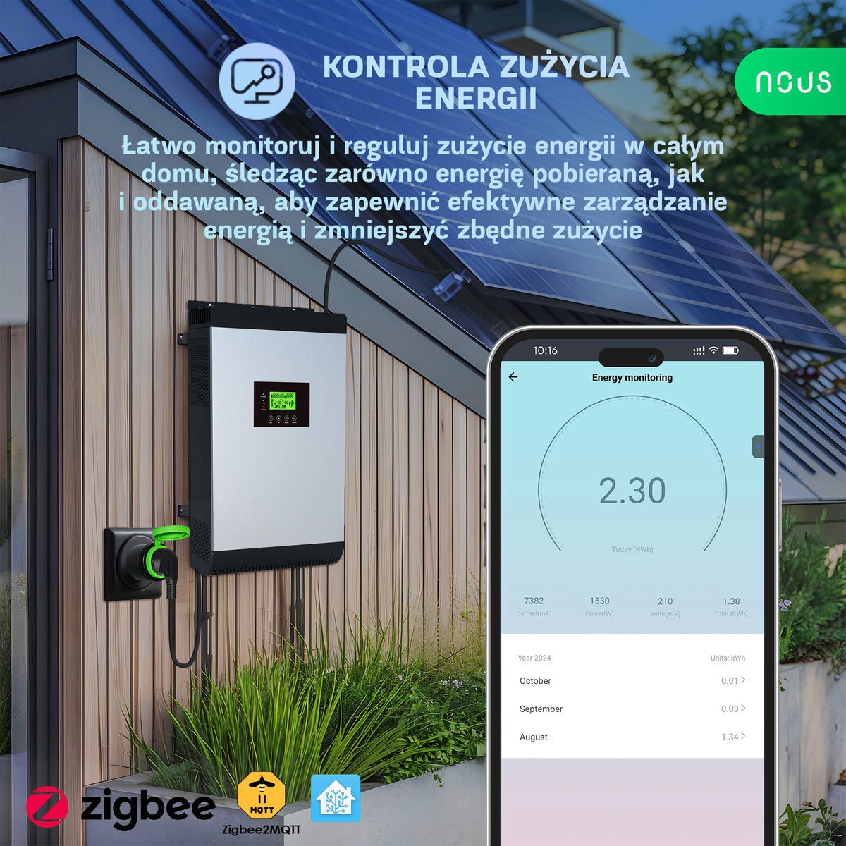 ZigBee  Inteligentne gniazdko zewnętrzne NOUS A6Z