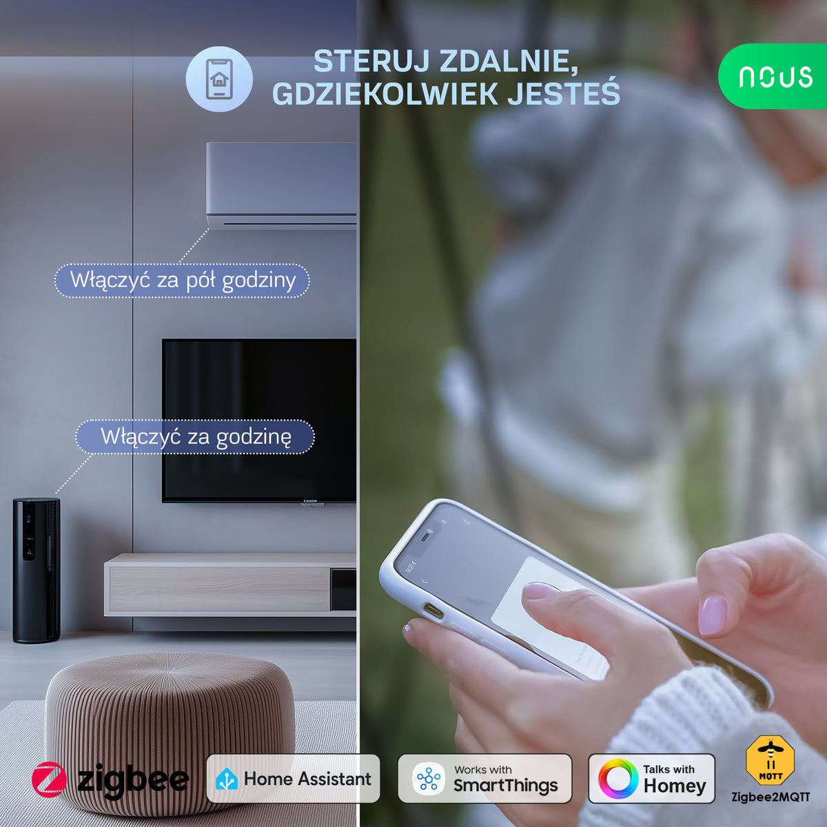 Inteligentne gniazdko ZigBee NOUS A7Z (zestaw z 2)