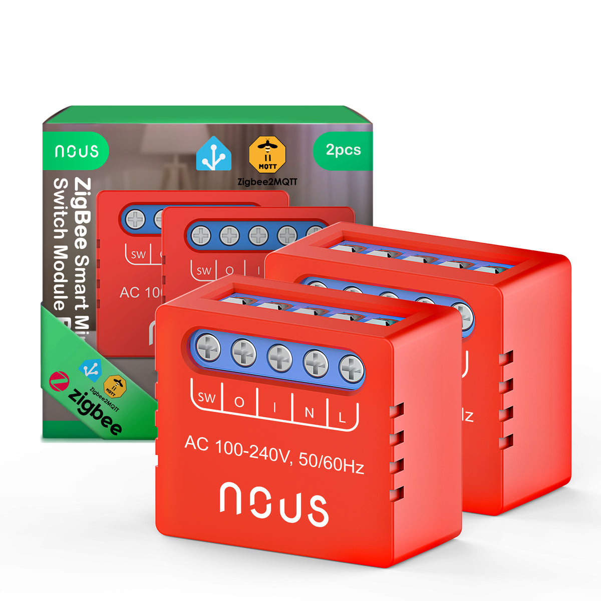 Moduł inteligentnego mini przełącznika NOUS B6Z ZigBee (zestaw z 2)