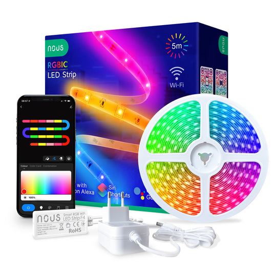 Taśma inteligentna LED RGB+IC WiFi 5m Nous F4