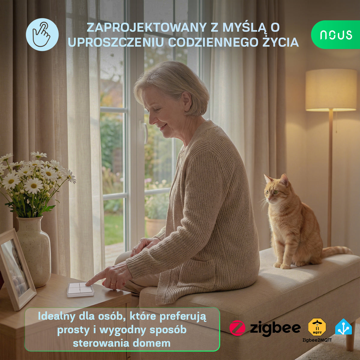 NOUS C1 ZigBee Smart Bezprzewodowy Przełącznik 4-przyciskowy