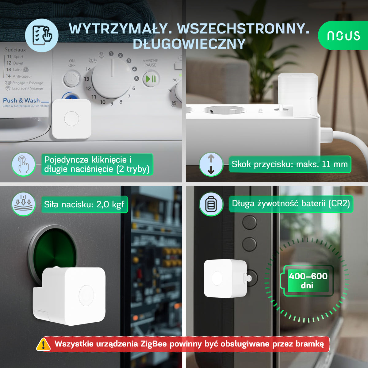 NOUS C2 ZigBee Smart Bezprzewodowy Sterownik przycisku