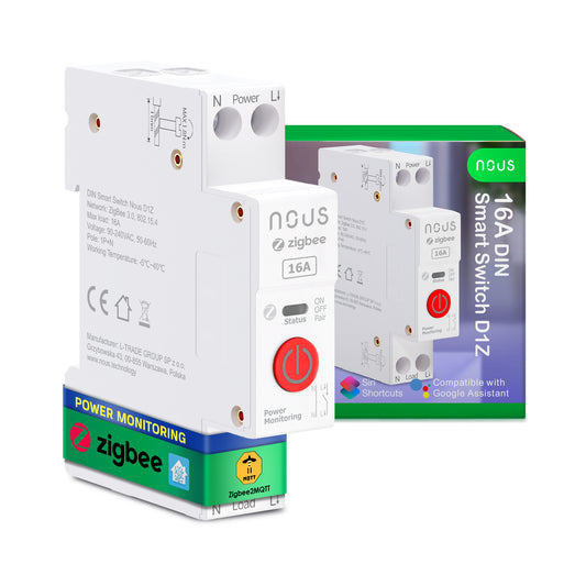 Nous D1Z - Zigbee Inteligentny przełącznik na Szynę DIN 16A