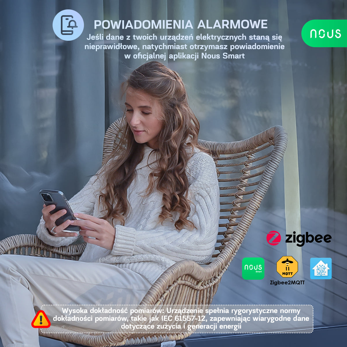 NOUS D4Z - Inteligentny monitor energii DIN ZigBee 120A