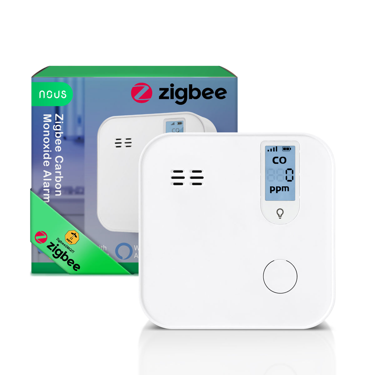 Inteligentny czujnik tlenku węgla czadu Zigbee NOUS E12