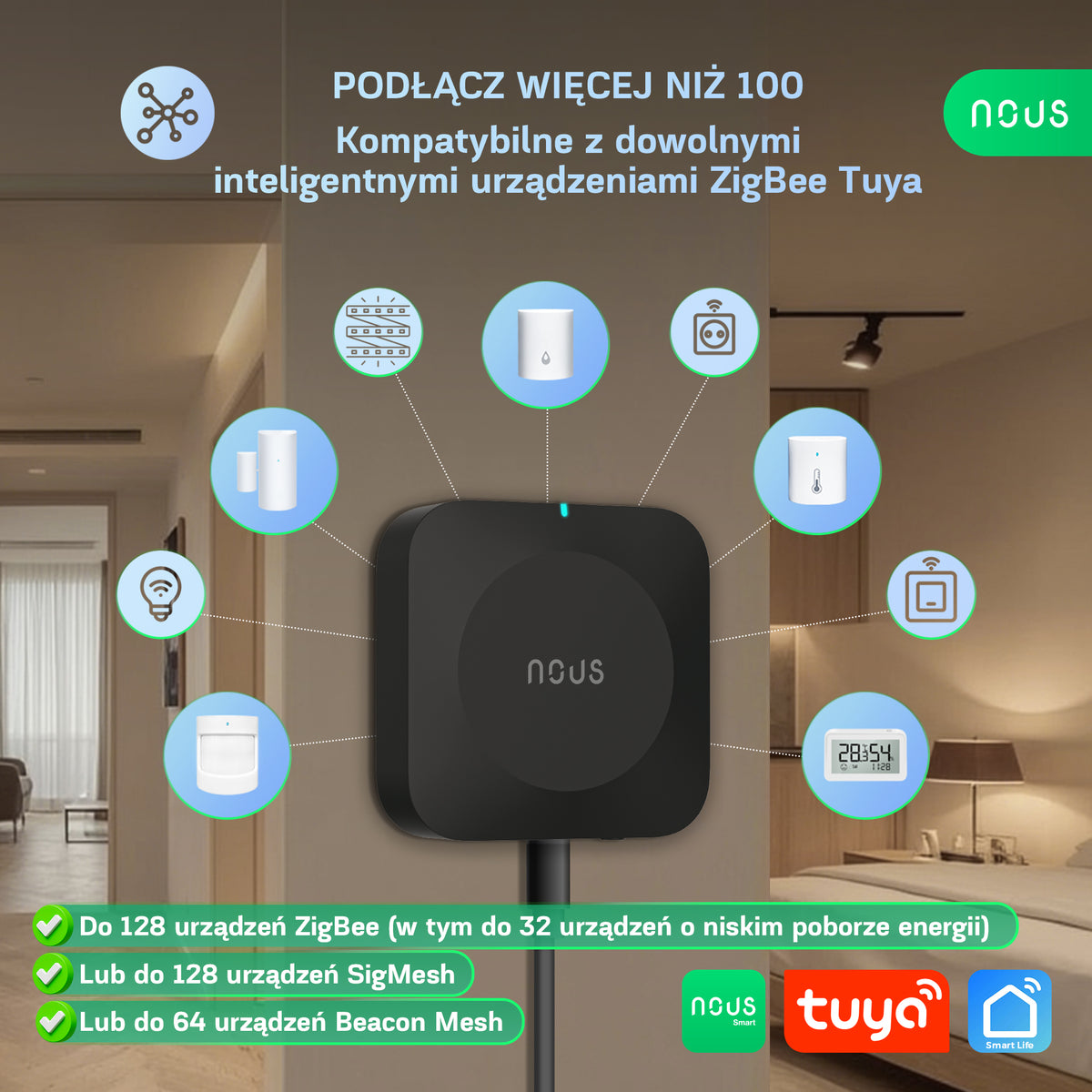 NOUS E15 ZigBee Smart Gateway (2,4 / 5 GHz)