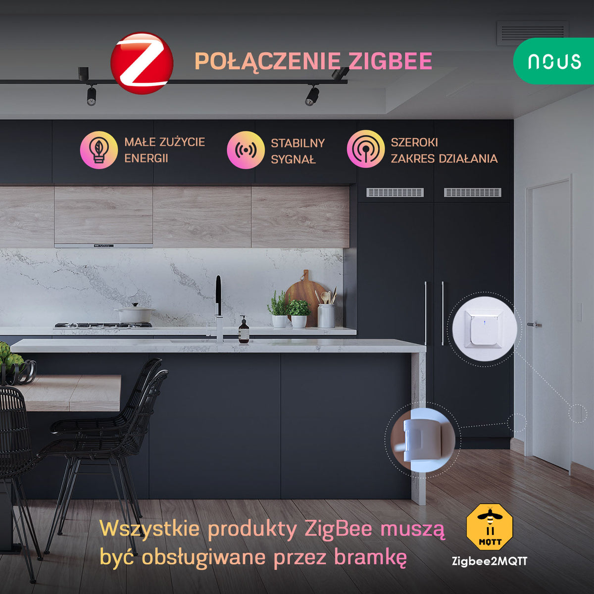 Inteligentny czujnik ruchu PIR ZigBee Nous E2