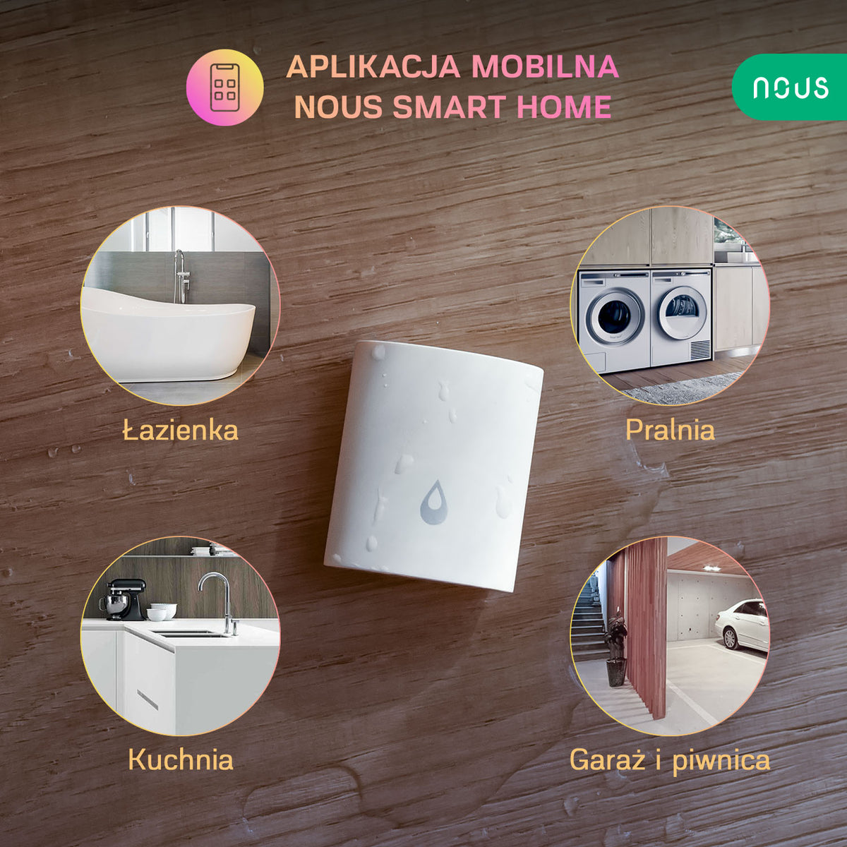 Inteligentny czujnik wycieku wody ZigBee Nous E4