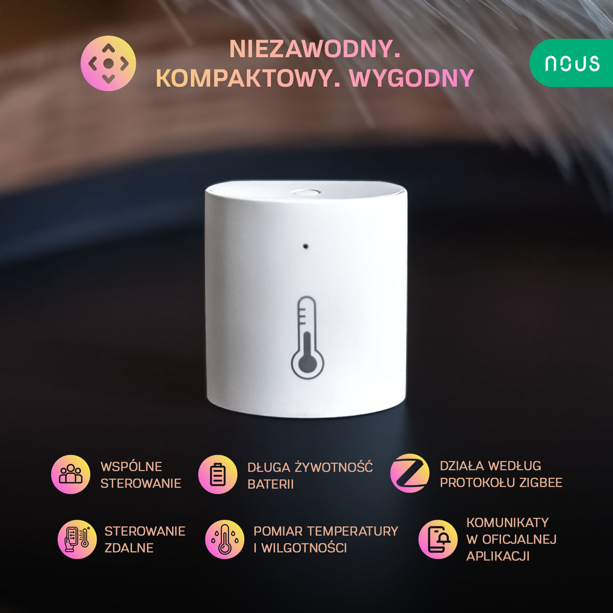 Inteligentny czujnik wilgotności i temperatury ZigBee Nous E5