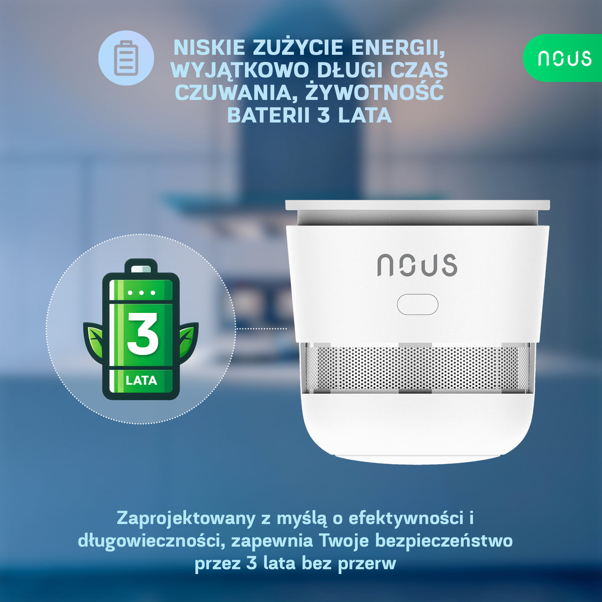 Inteligentny czujnik dymu fotoelektryczny ZigBee NOUS E8