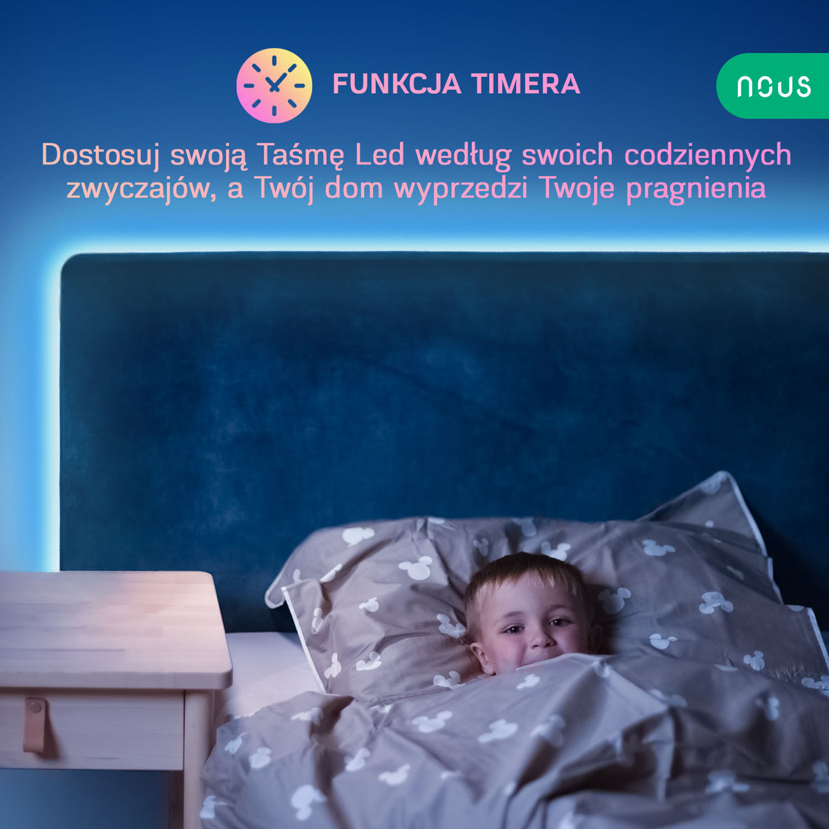 TAŚMA LED NOUS F1 WIFI SMD5050 5M RGB KOLOROWA+PILOT TUYA