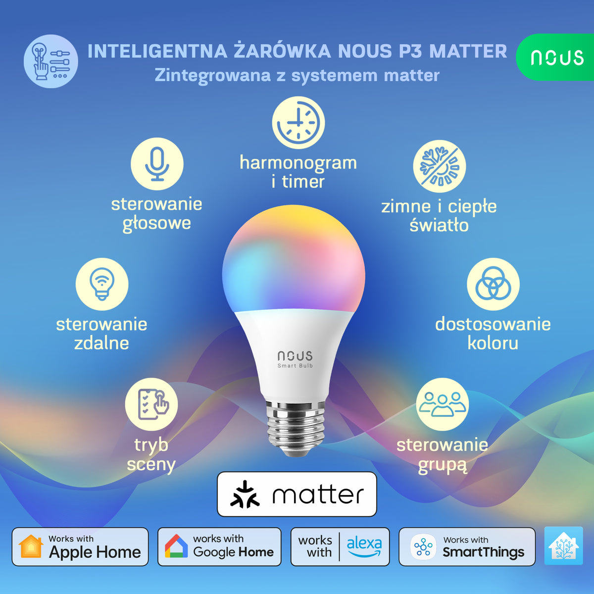 Inteligentna żarówka NOUS WIFI P3
