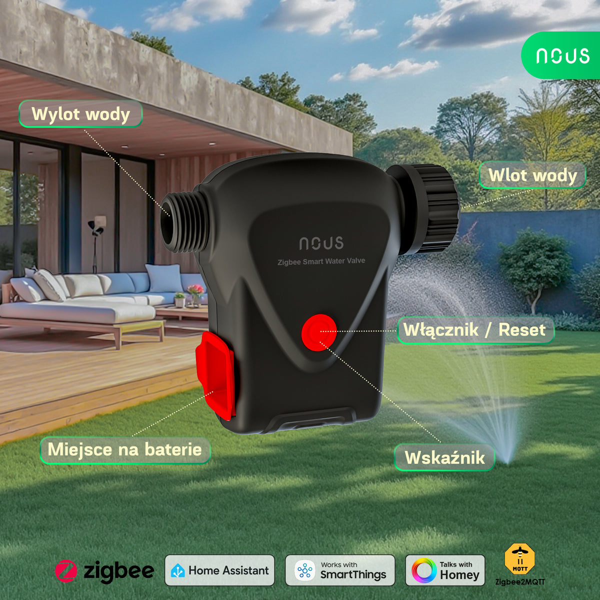 Inteligentny Zawór Wody ZigBee NOUS L14