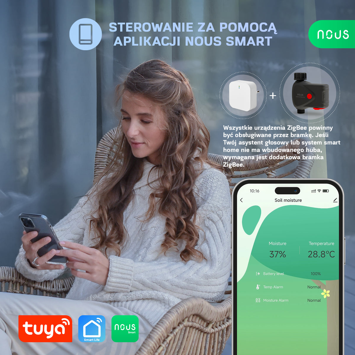 Inteligentny Zawór Wody ZigBee NOUS L14