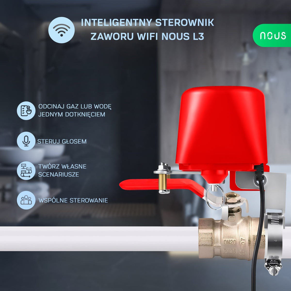 Inteligentny Sterownik Zaworu WiFi Nous L3