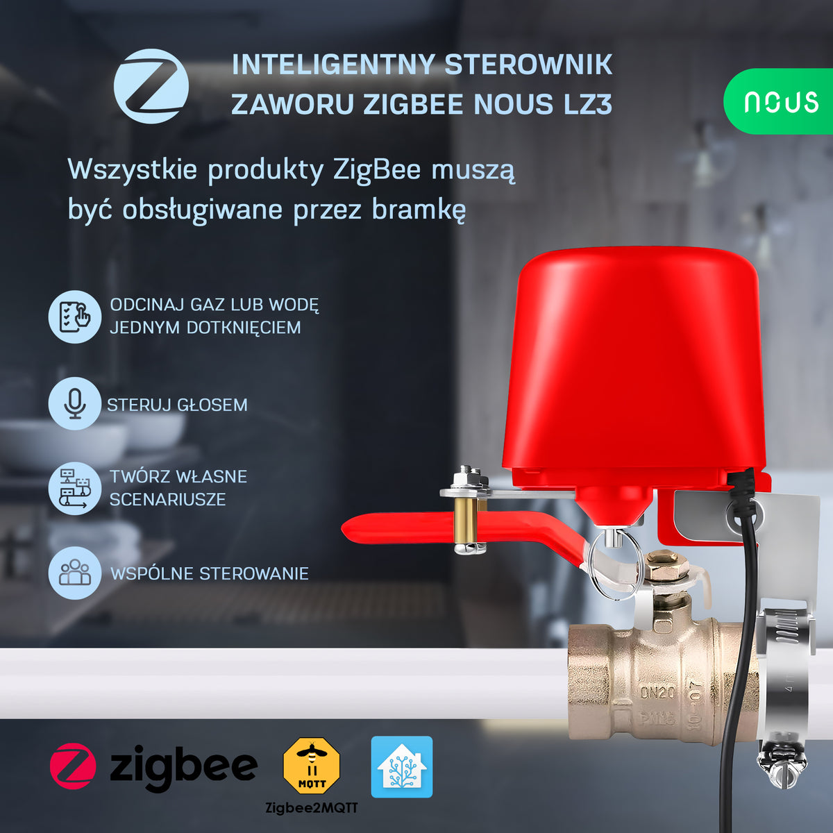 Inteligentny Sterownik Zaworu ZigBee Nous LZ3