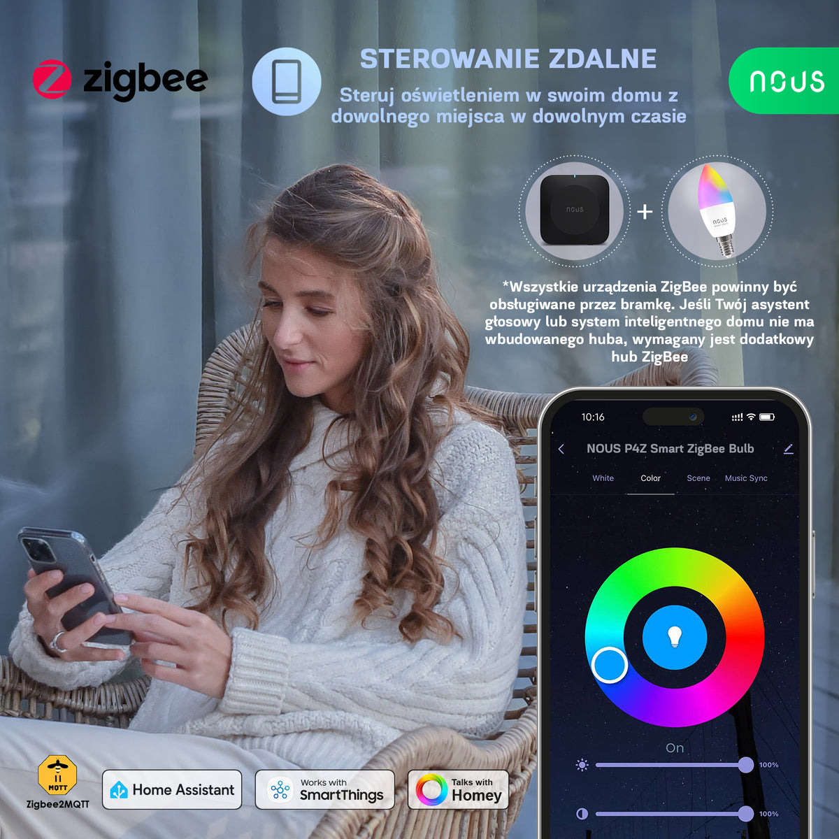 NOUS P4Z Zigbee Inteligentna żarówka