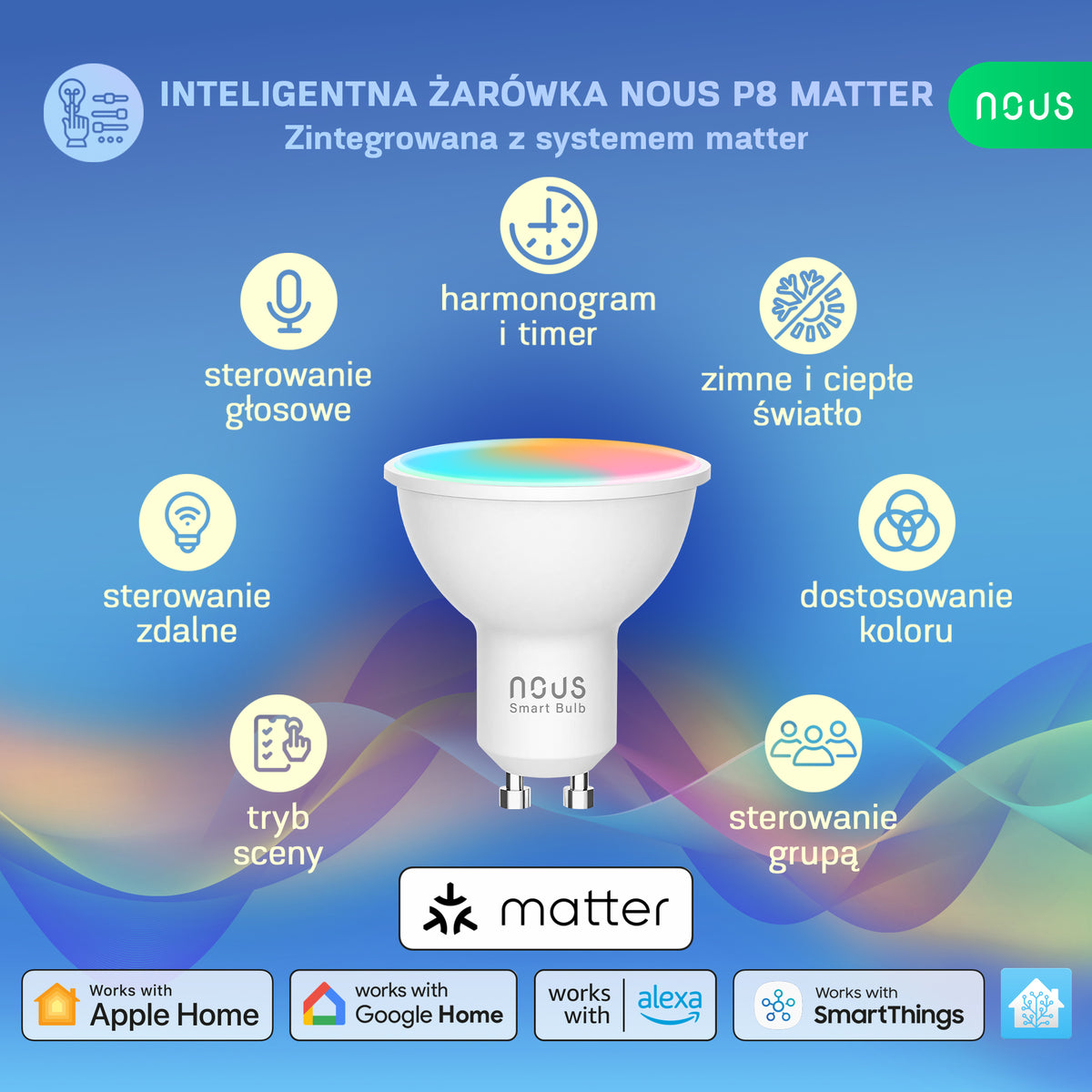 Inteligentna żarówka NOUS WIFI P8