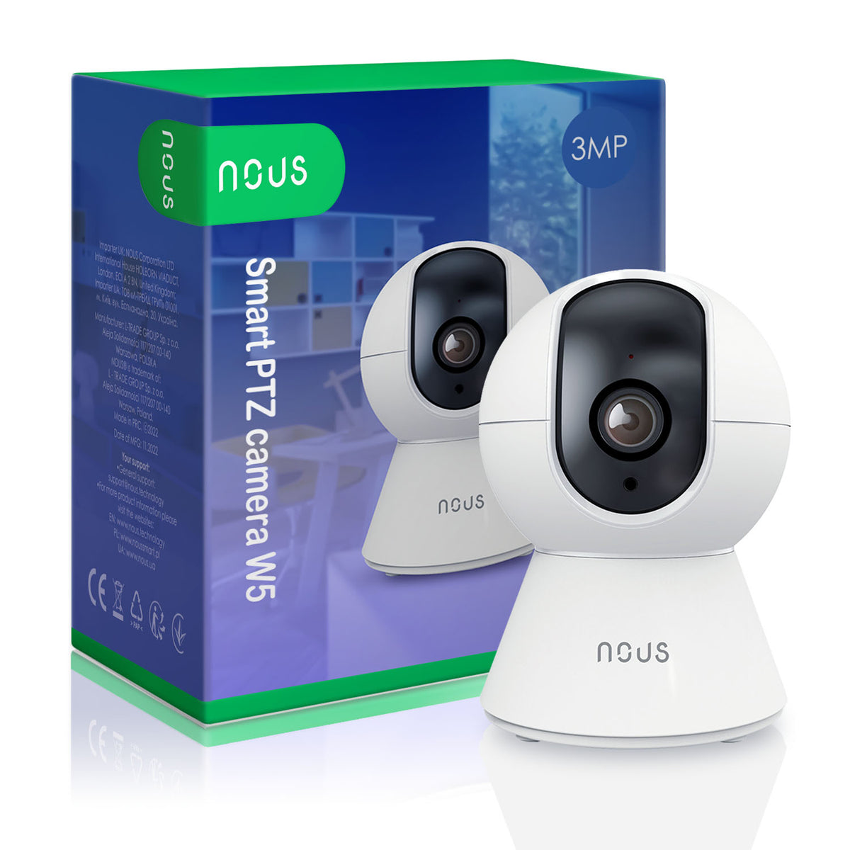 NOUS W5-USED Inteligentna kamera WiFi PTZ IP 3MP 5905072800785
