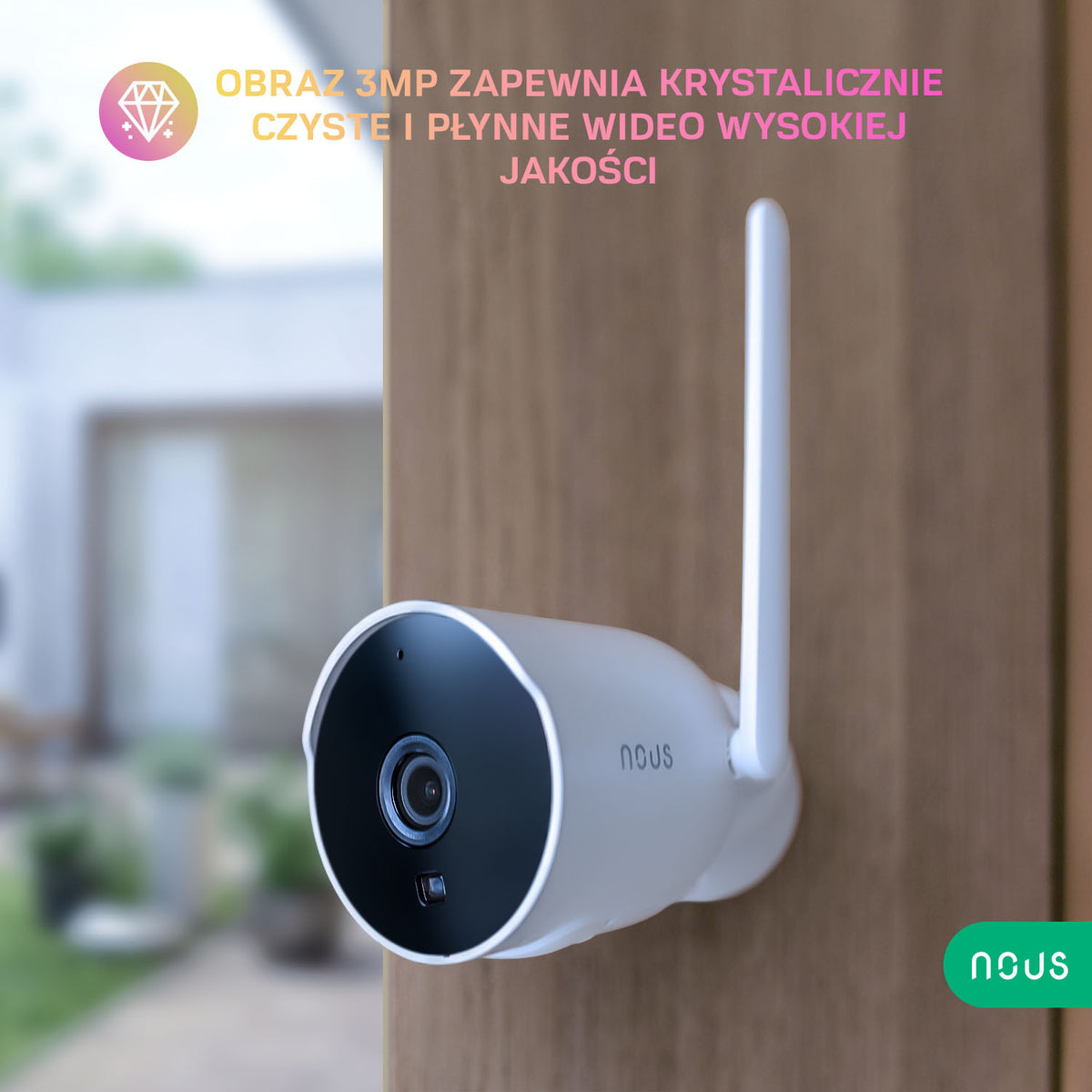 Inteligentna IP Kamera Zewnętrzna typu Bullet WiFi 3MP NOUS W7P