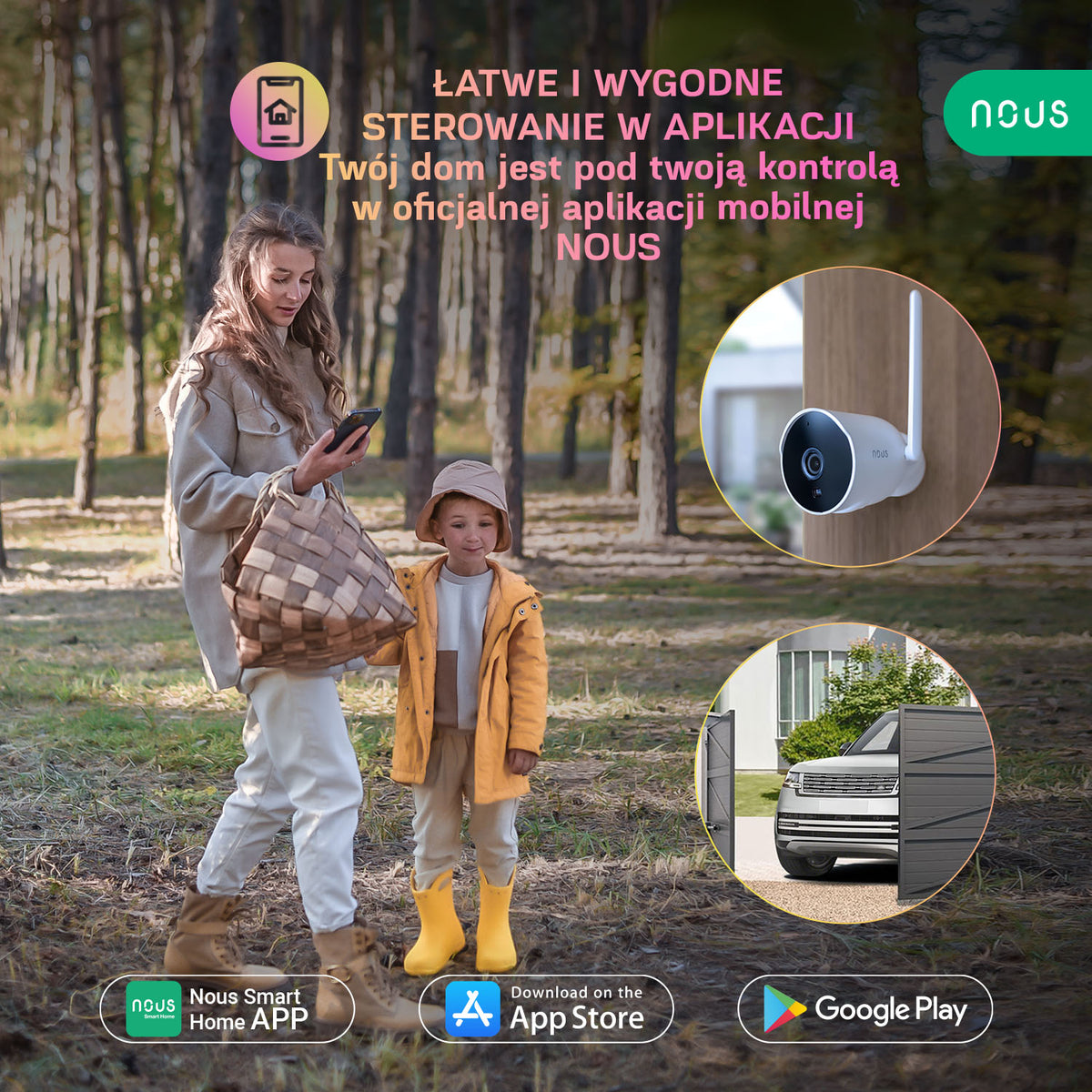Inteligentna IP Kamera Zewnętrzna typu Bullet WiFi 3MP NOUS W7P
